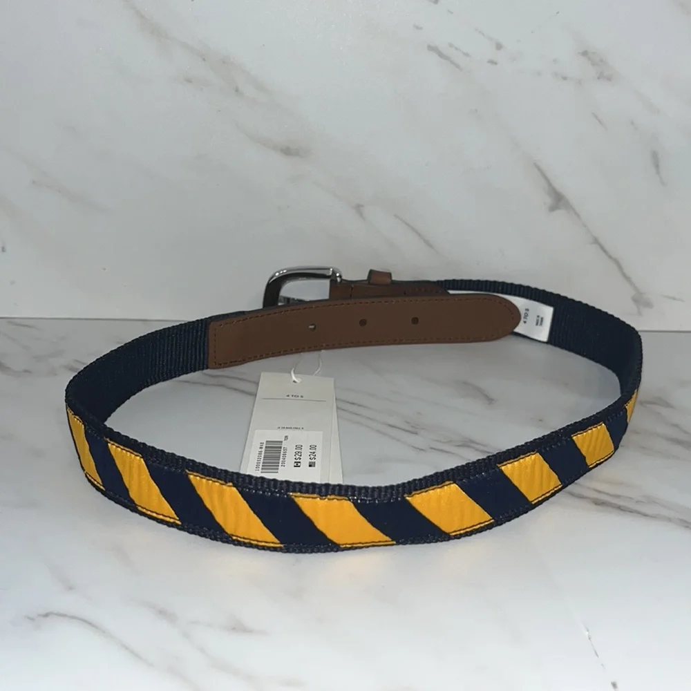NWT Janie and Jack navy yellow striped belt